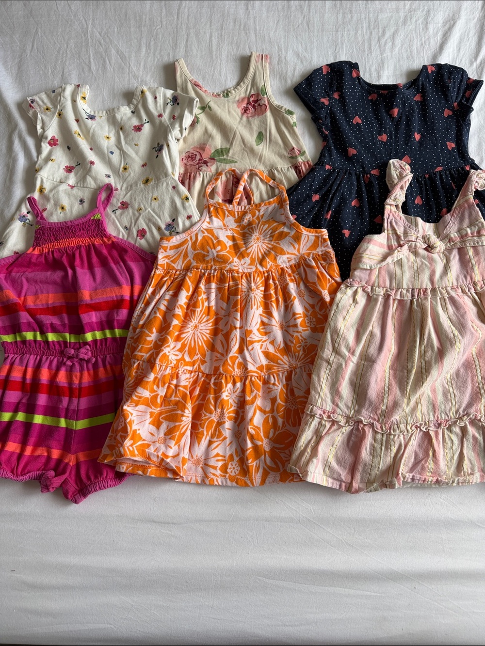 GAP Girls Mixed Colors Dress Lot - Orange, Pink, Navy, Cream, White size 3T - Picture 1 of 9